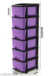 Purple plastic drawer organizer for home & office, net quantity: pack of 1, dimensions: 9 x 3 x 9.5 cm